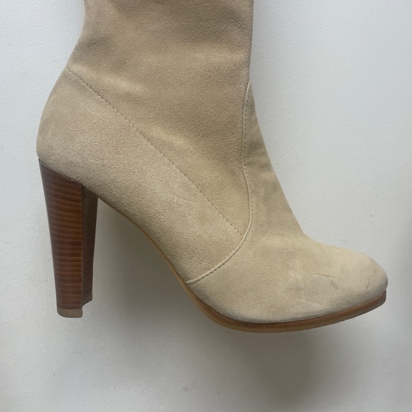 STUART WEITZMAN SUEDE THIGH HEELED BOOTS - Picture 5 of 14